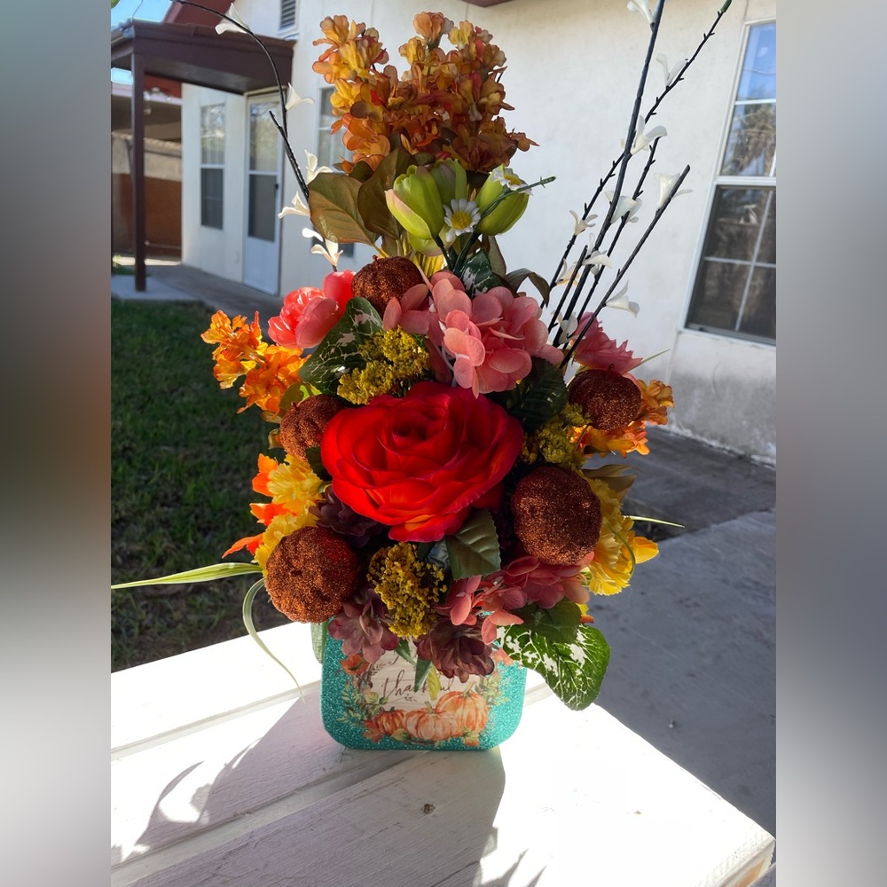Fall flower decorations—two